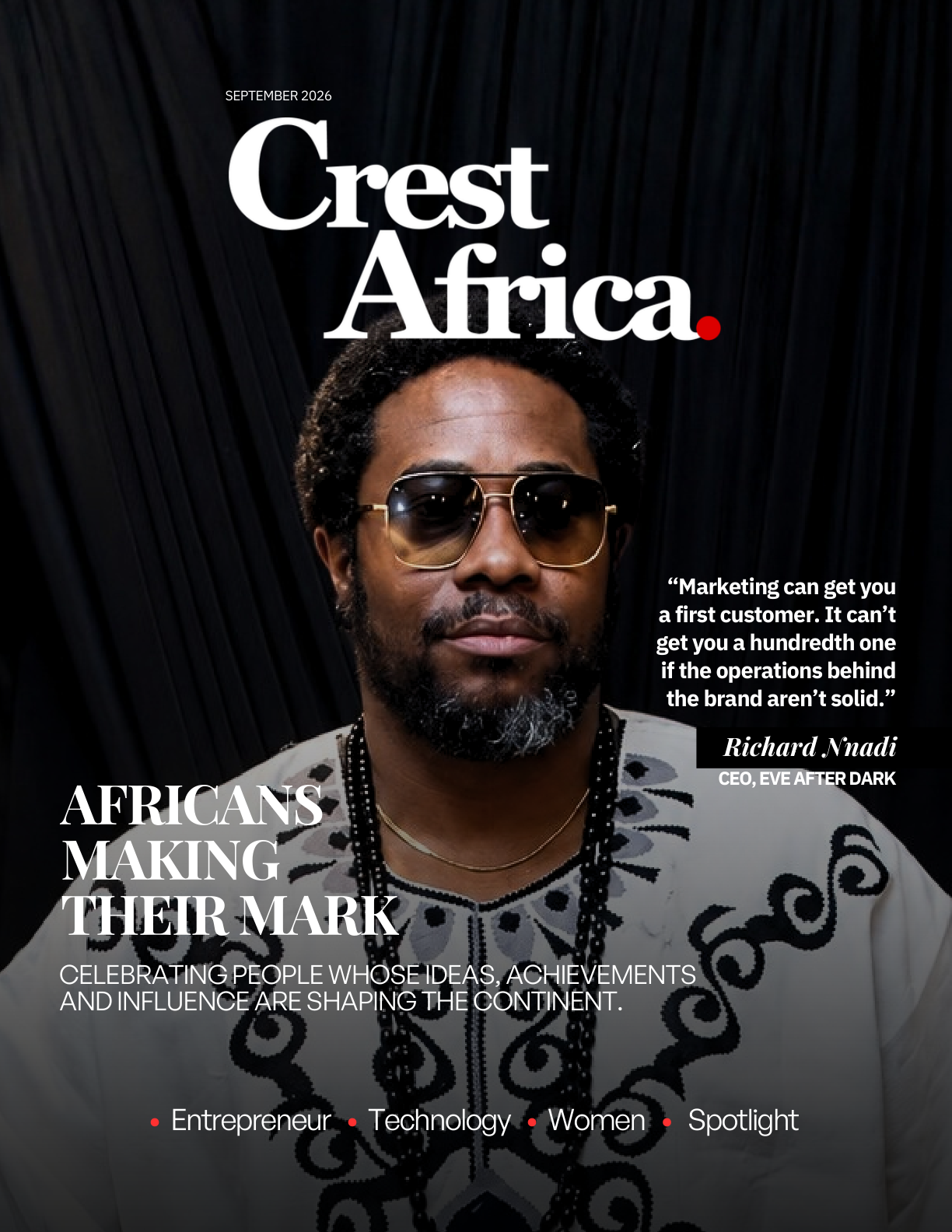The Crest Monthly September 2026 cover featuring Richard Nnadi