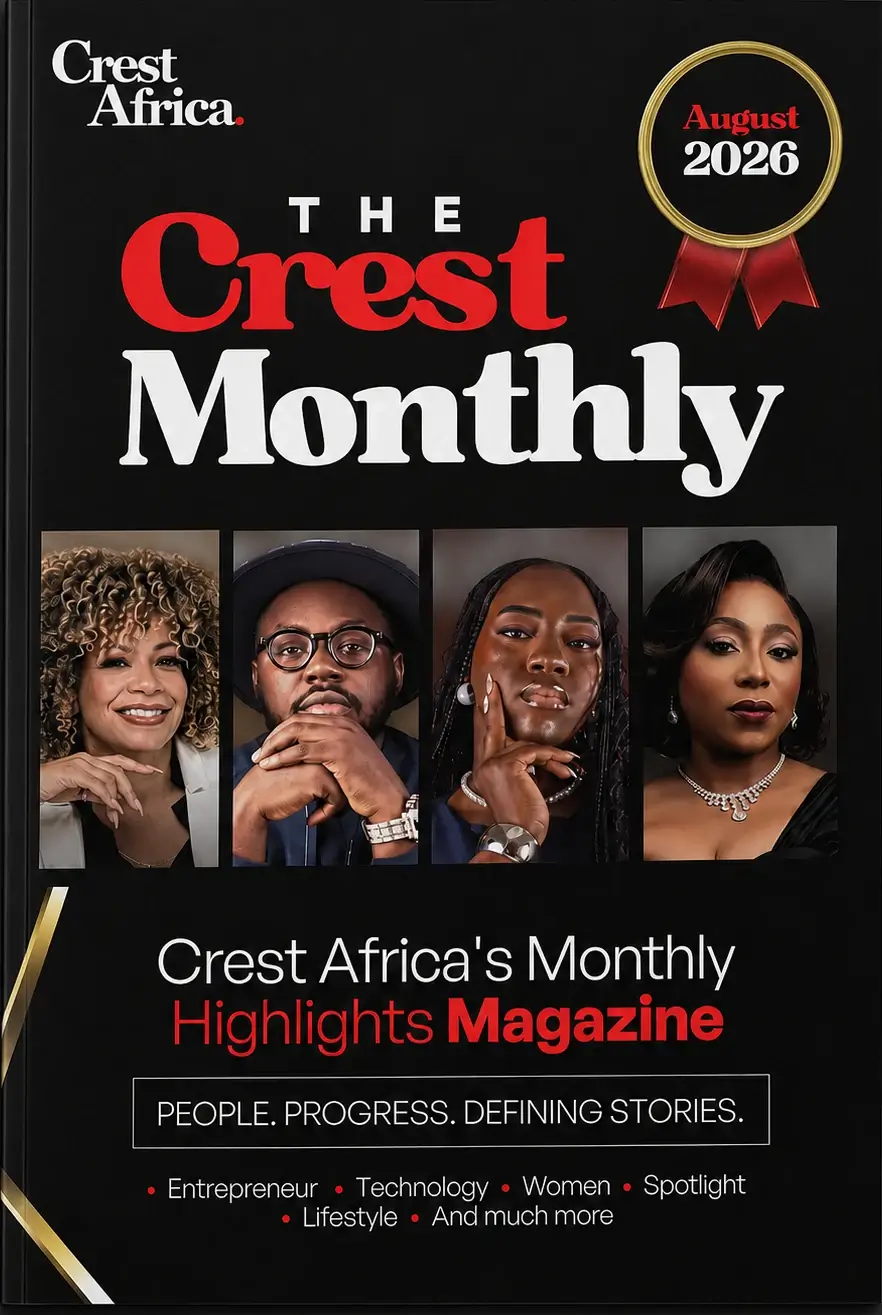 The Crest Monthly – August 2026 cover Cover of The Crest Monthly, August 2026 edition, Crest Africa's monthly highlights magazine